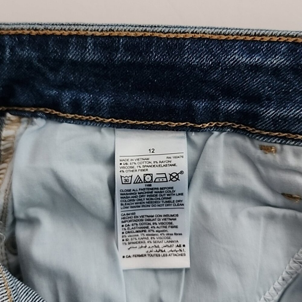 Old Navy Blue Jeans Rockstar Super Skinny High Rise Secure Slim Pockets Sz 12 - Picture 8 of 14